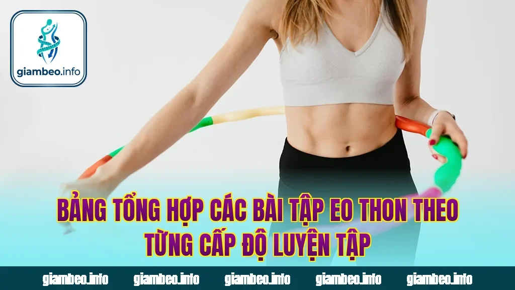 Bảng tổng hợp các bài tập eo thon theo từng cấp độ luyện tập